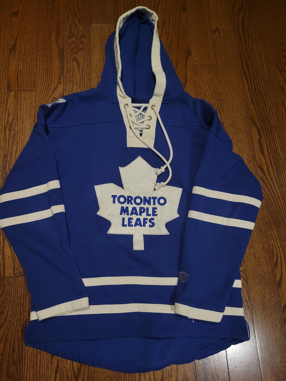 Toronto Maple Leafs Lace-Up Hoodie in Royal Blue and White